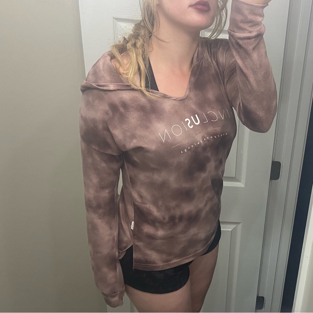 Danskin Small Tie-Dye Pull Over Hoodie Long Sleeve Sweatshirts Sweater